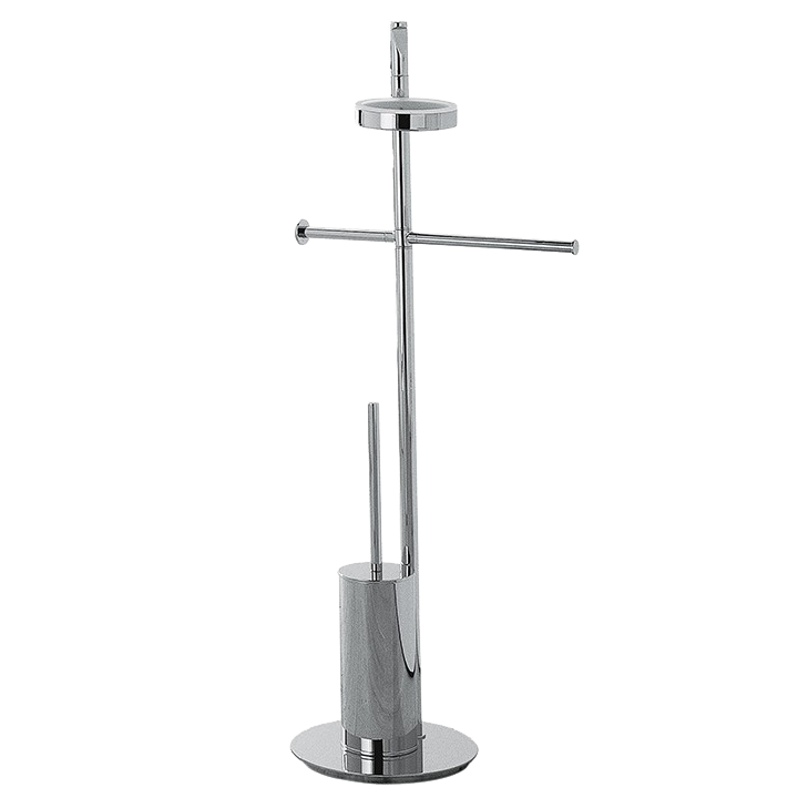 Стойка COLOMBO DESIGN PLANETS B9813 напольная с полотенцедержателем с мыльницей с держателем туалетной бумаги и с ершиком