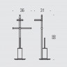 Стойка COLOMBO DESIGN PLANETS B9813 напольная с полотенцедержателем с мыльницей с держателем туалетной бумаги и с ершиком