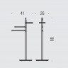 Стойка COLOMBO DESIGN PLANETS B9814 напольная с полотенцедержателем с мыльницей