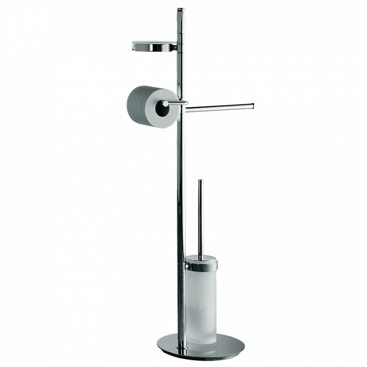 Стойка COLOMBO DESIGN PLANETS B9843 напольная с полотенцедержателем с мыльницей с держателем туалетной бумаги и с ершиком