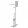 Стойка COLOMBO DESIGN SQUARE B9918 напольная с полотенцедержателем с дозатором с держателем туалетной бумаги и с ершиком