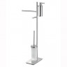 Стойка COLOMBO DESIGN SQUARE B9918 напольная с полотенцедержателем с дозатором с держателем туалетной бумаги и с ершиком