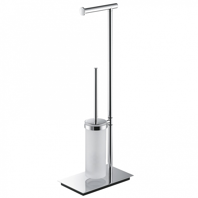 Стойка COLOMBO DESIGN SQUARE B9904 напольная с держателем туалетной бумаги и ершиком