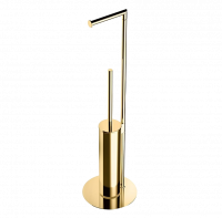 Стойка COLOMBO DESIGN MINI B4018.OM с держателем туалетной бумаги и ершиком цвет золото матовое