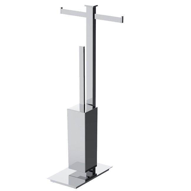 Стойка COLOMBO DESIGN UNITS B9108 напольная с двойным держателем туалетной бумаги и ершиком
