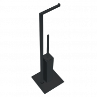 Стойка COLOMBO DESIGN MINI Q B5018.GM с держателем туалетной бумаги и ершиком цвет графит матовый